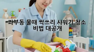 좌부동 물때 싹쓰리✨ 샤워기🚿 청소 비법 대공개!